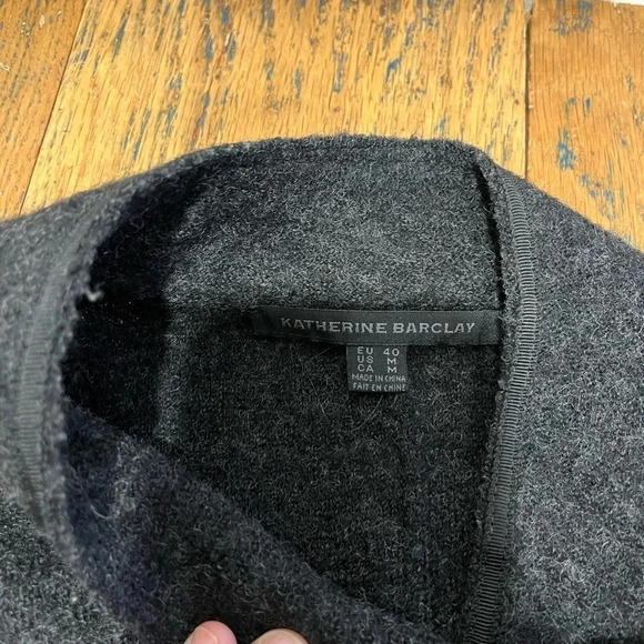🧶KATERINE BARCLAY gray wool  blazer size M - Picture 3 of 12